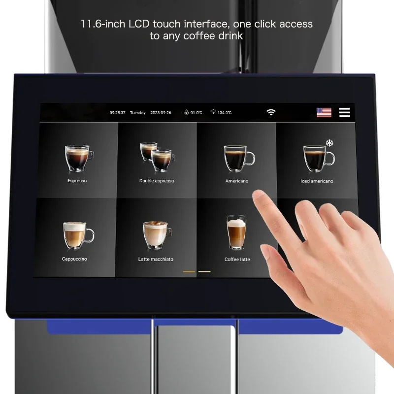 BTB TFT Color Touch Screen OEM Espresso hine with Grinder Ful Automatic Bean to Cup Coffee hine