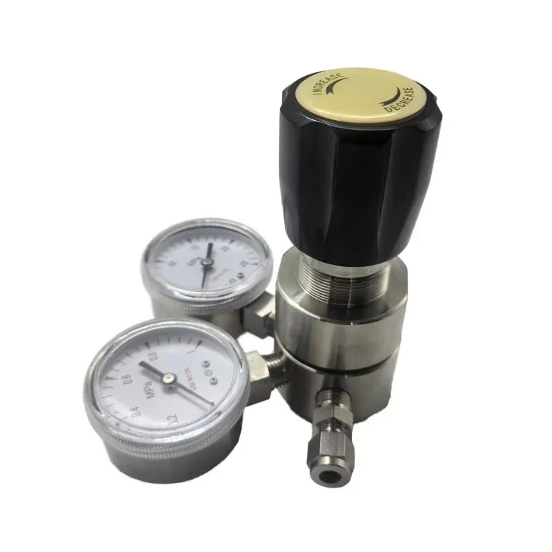 Stainless Steel 316L Silver Gas Regulator Single Stage Laboratory Pressure Regulator for Corrosive Gas Laboratories