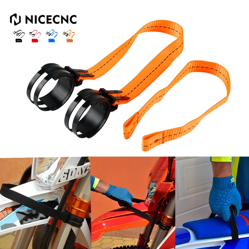 

NICECNC Front Rear Holding Strap Lifting Handle For KTM For Honda For Suzuki For Kawasaki Suzuki Enduro 50-70MM Dia Fork Pipe