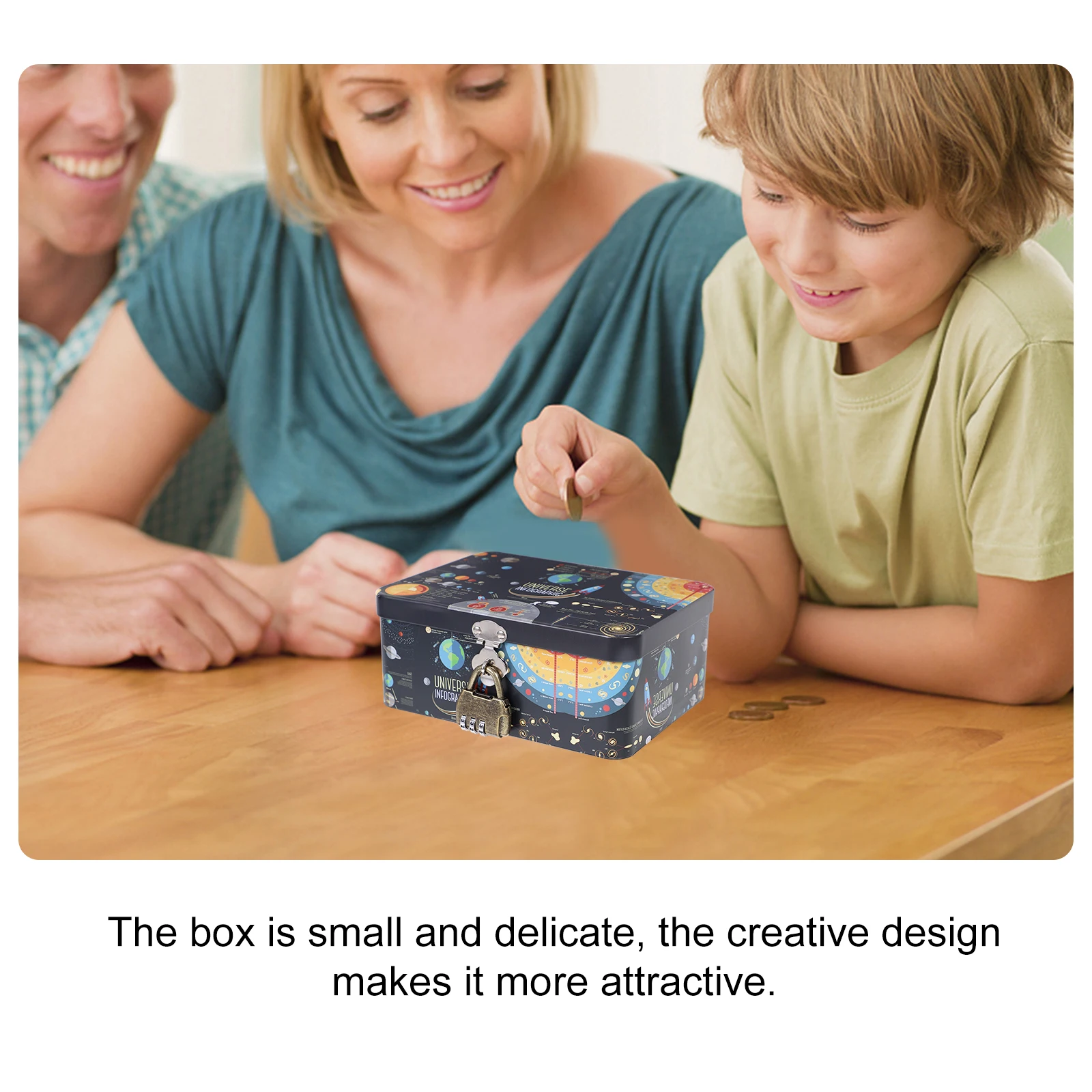 

1pc Lockable Iron Jewelry Storage Box Vintage Tin Container For Coins Keepsakes Desktop Organizer Gift Keepsake Chest Trinkets