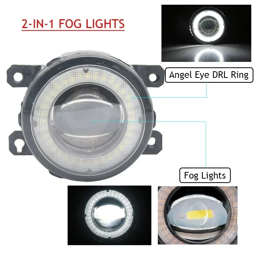 Upgrade LED Fog Lights Lamp for Suzuki SX4 S-Cross II JY 2014 2015-2020 2021 2022 with Glass Lens Angel Eyes External DRL PTF