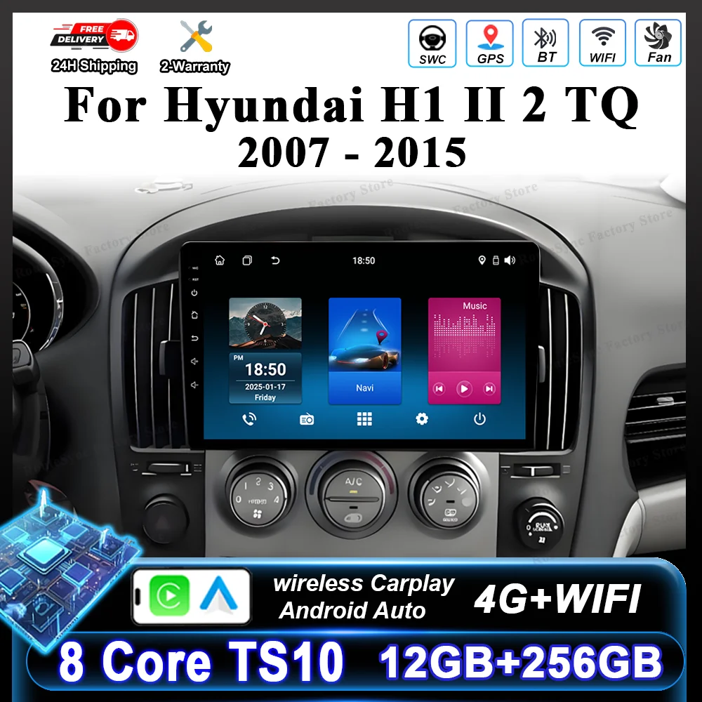 

Car Dvd Android 16 Carplay For Hyundai H1 II 2 TQ 2007 -2015 Auto Radio Stereo Multimedia Video Player Navigation GPS Bluetooth