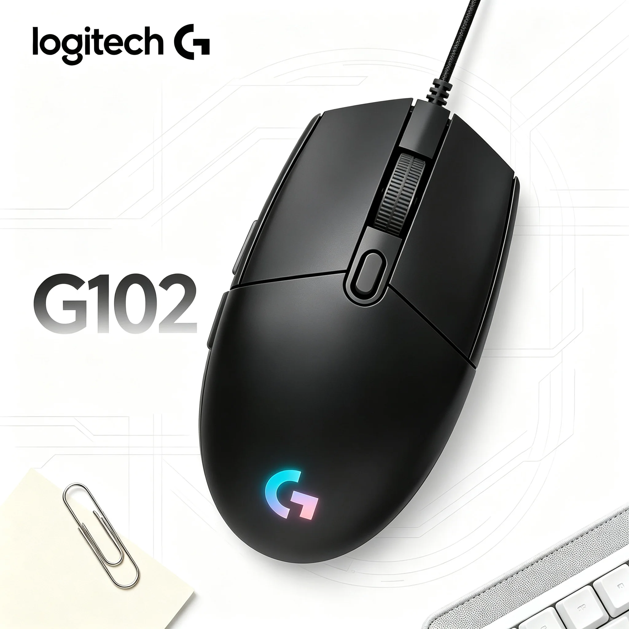 Logitech G102 Wired Gaming Mouse Quick‑Response Click RGB Light For CS2 PUBG FPS Gamer, LOL MOBA Player And Office Use
