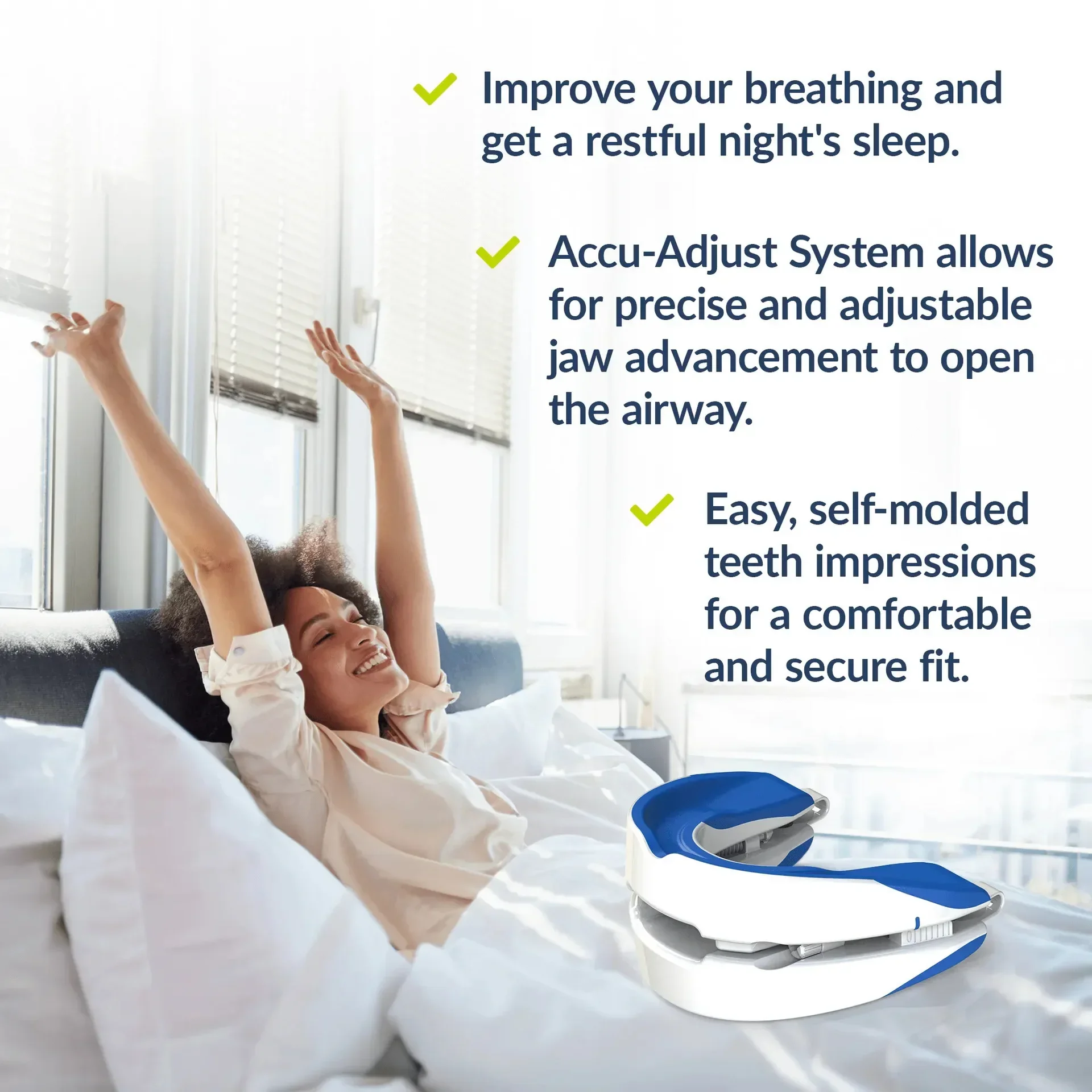 

Stop Snoring Anti-Snoring Mouthpiece Anti-Snoring Device Night Time Teeth Mouthguard Adjustable Sleeping Mouth Guard for Bruxism