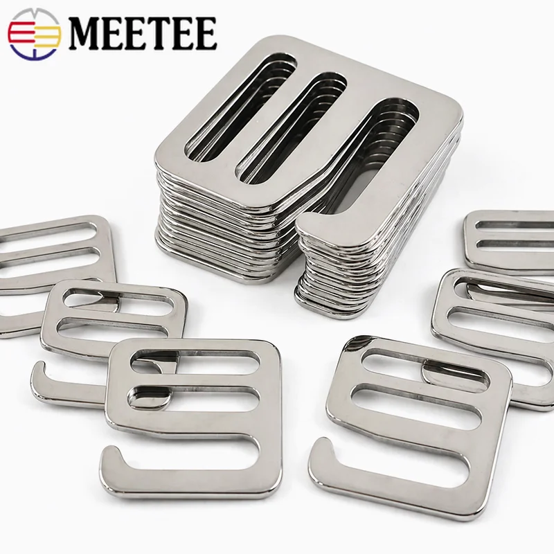 

10Pcs Stainless Steel G Hook Buckle 16-38mm Dog Collar Tri-glide Slider Clasp Bag Strap Fastener Carabiner Clips DIY Accessories