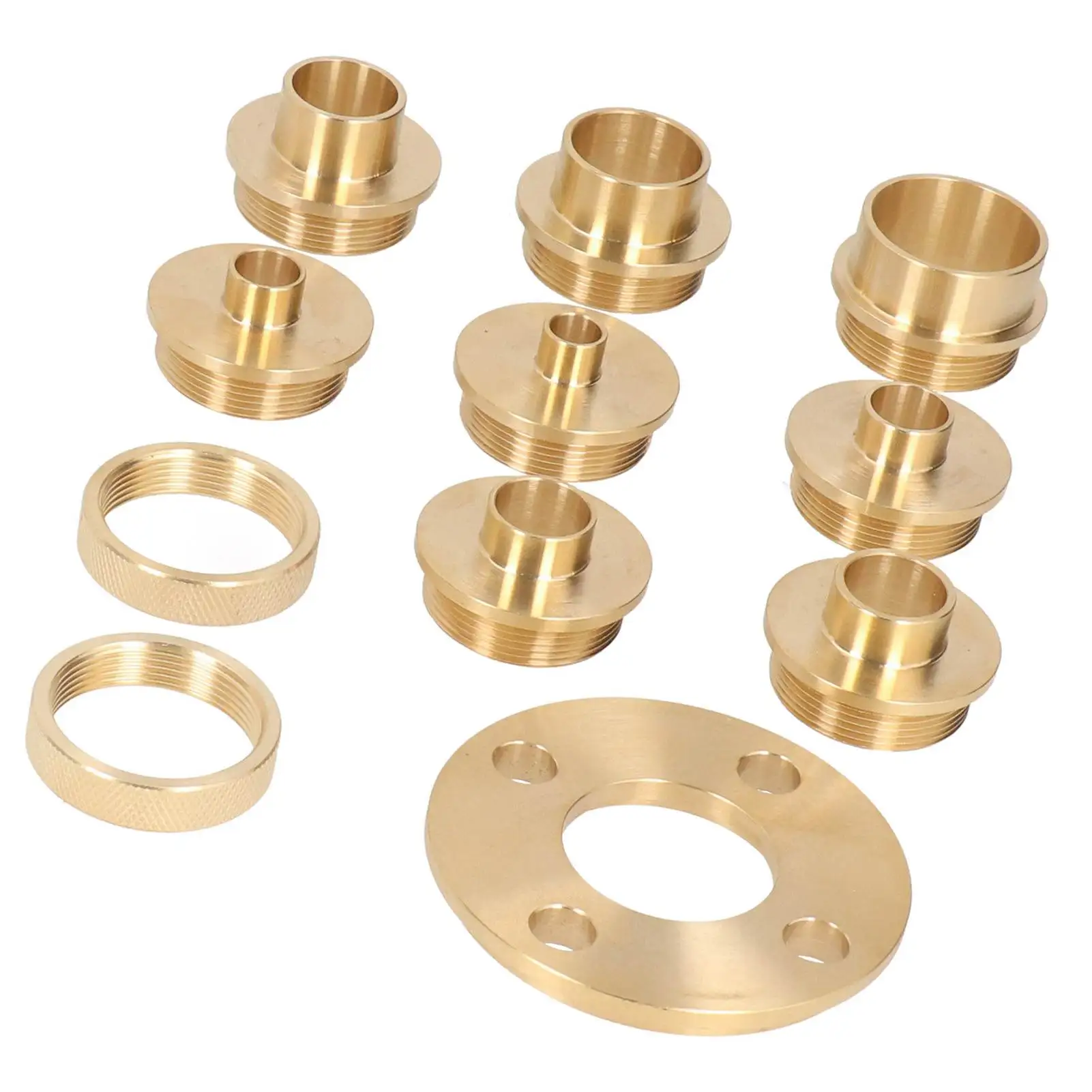 Brass Template Guia Kit com porca de bloqueio, Guias Router, Acessório Adaptador, 11pcs por conjunto