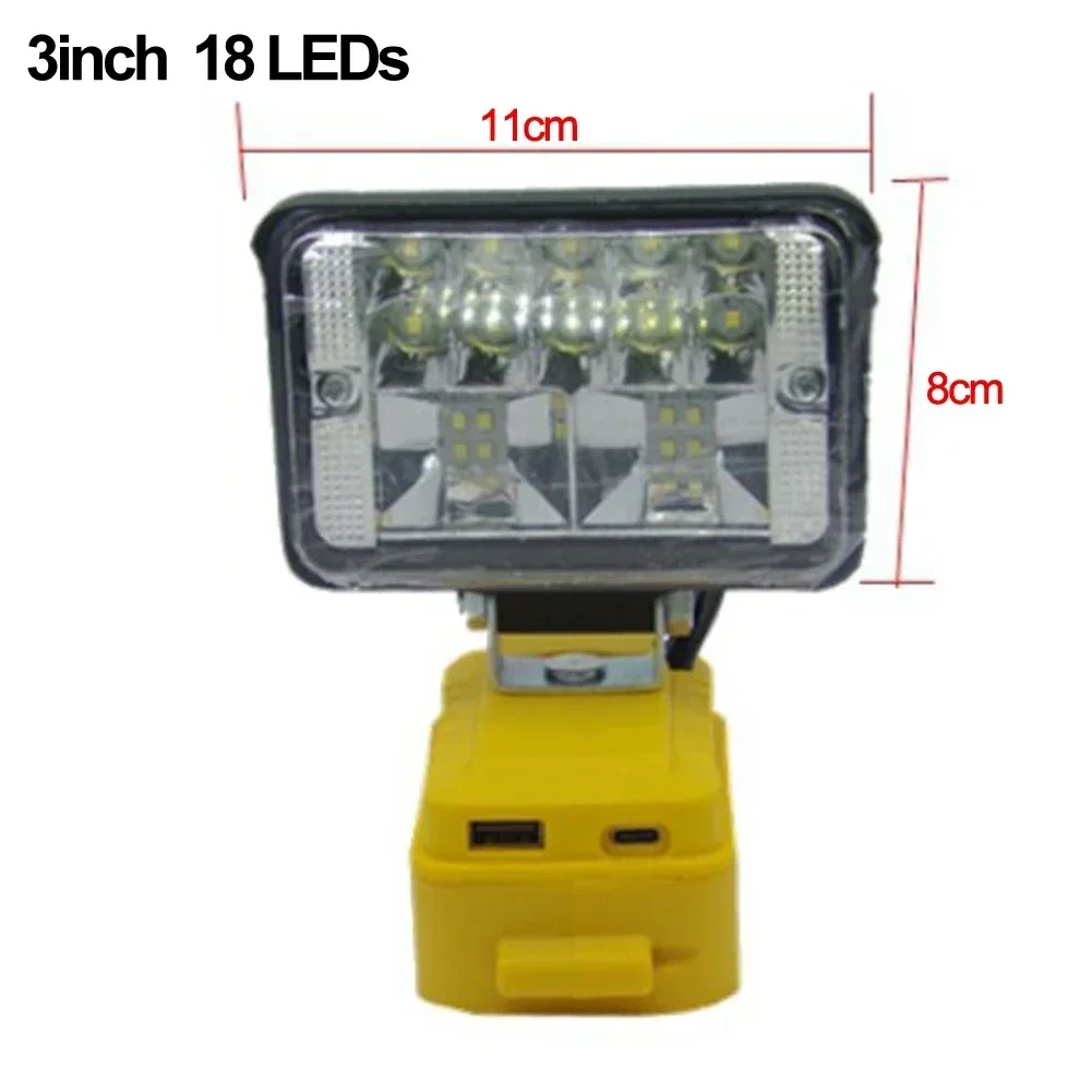 

Cordless LED Work Light Compatible with For 20v Battery USB Charging Port for Outdoor and Jobsite For Lighting