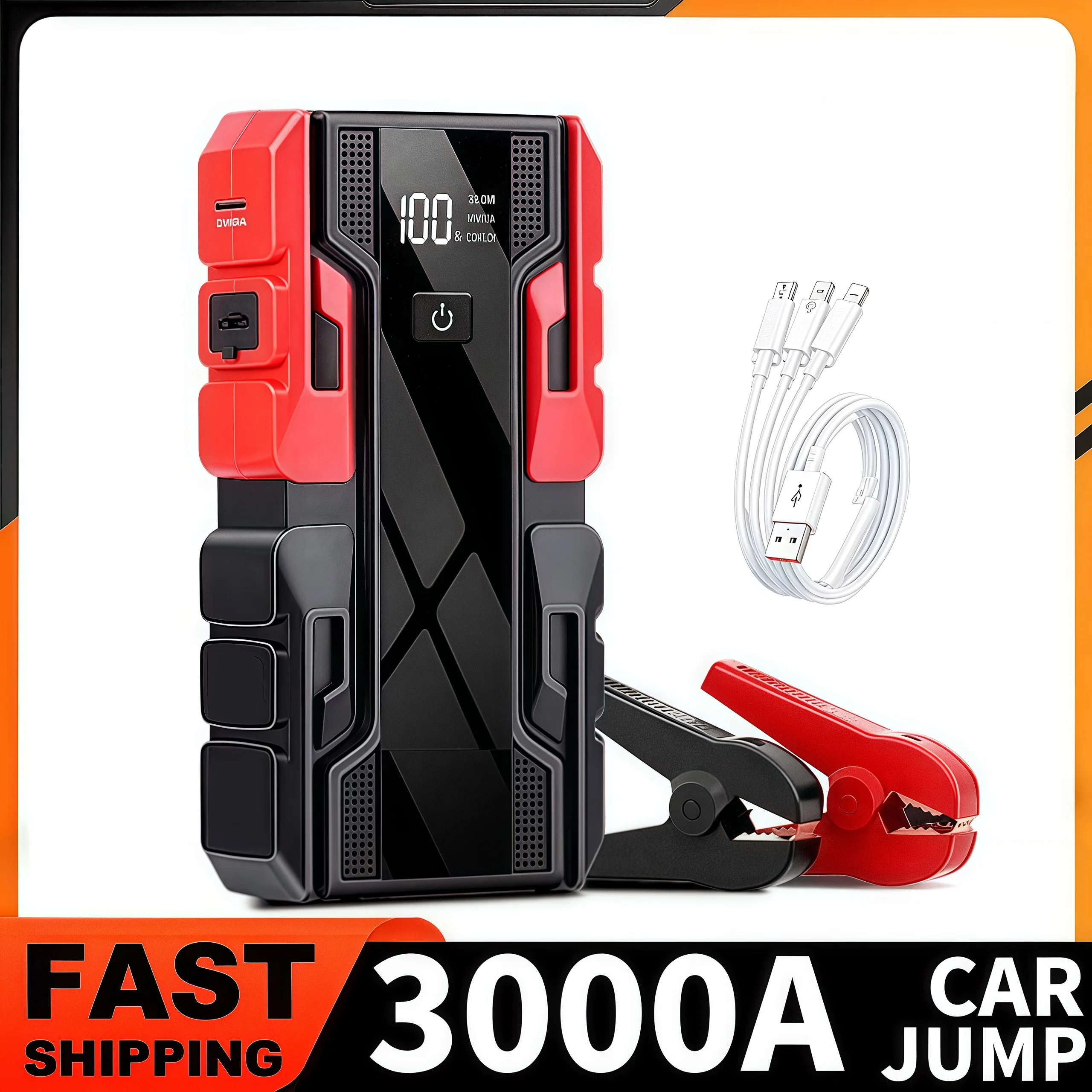 Nouveau 3000A 99800mAh 12V démarreur de saut de voiture démarreurs de batterie de voiture batterie externe Portable 12V dispositif de démarrage Booster essence Diesel voiture