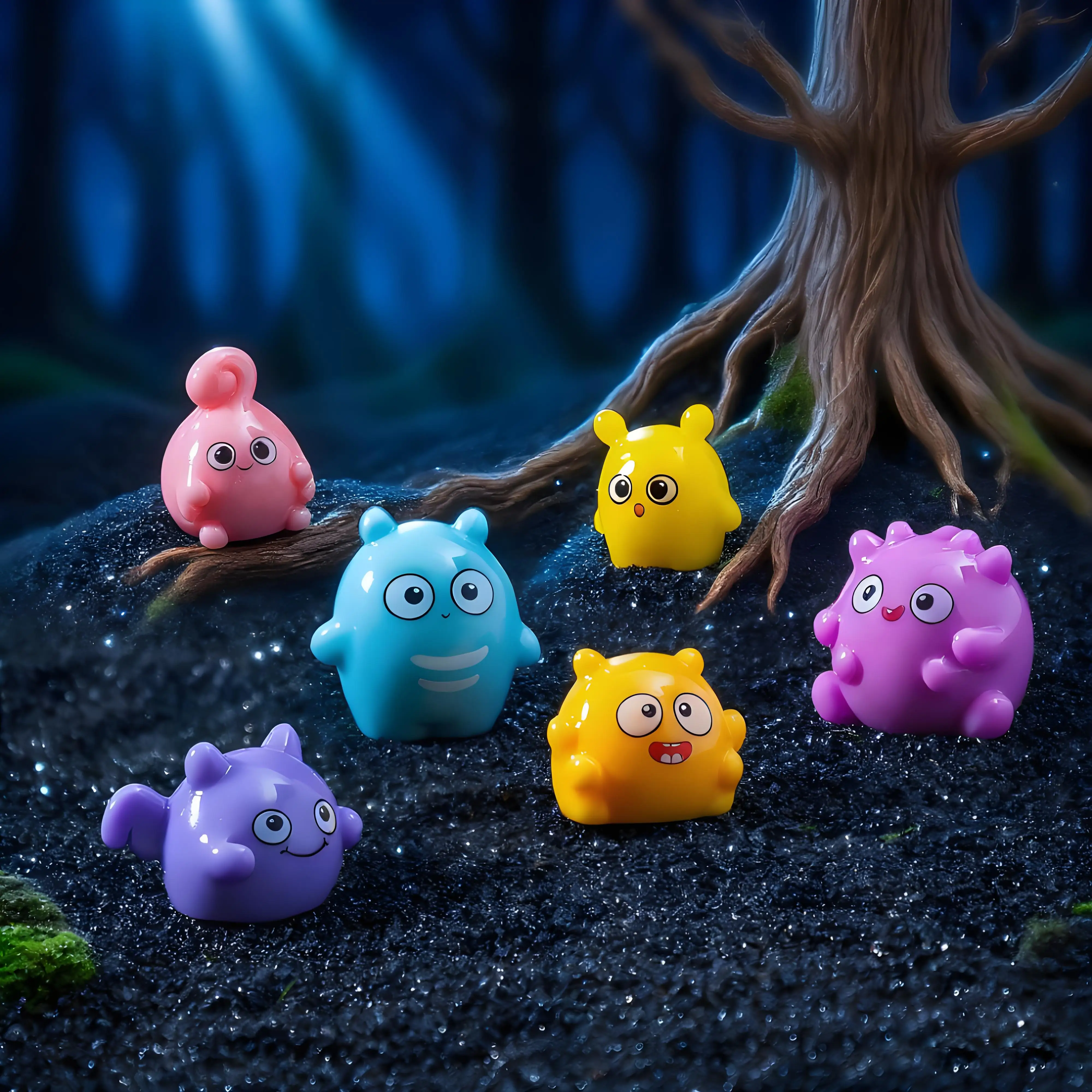 تماثيل وحش صغيرة نابضة بالحياة للهالوين لديكور الحديقة وإكسسوارات المعلقة وحلي المناظر الطبيعية المصغرة.