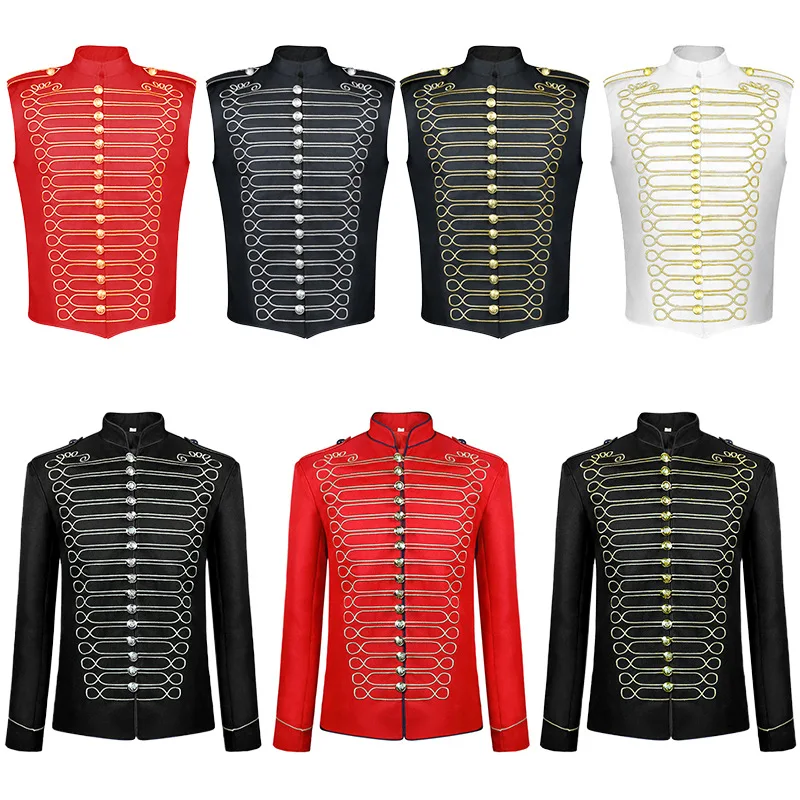 

Medieval Men's Clothing Retro Gothic Steampunk Drummer Costume Stage Performance Outfit