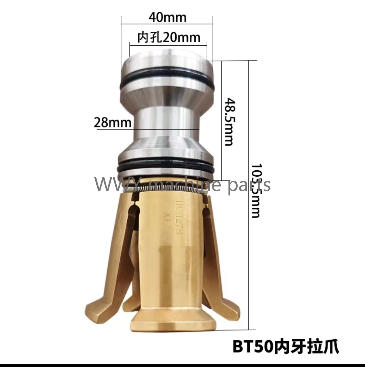 Imagem -04 - Chapeamento de Titânio Pull Claw Petal Clamp Cnc Spindle Alta Precisão Rosca Externa Bt30 Bt40 Bt50