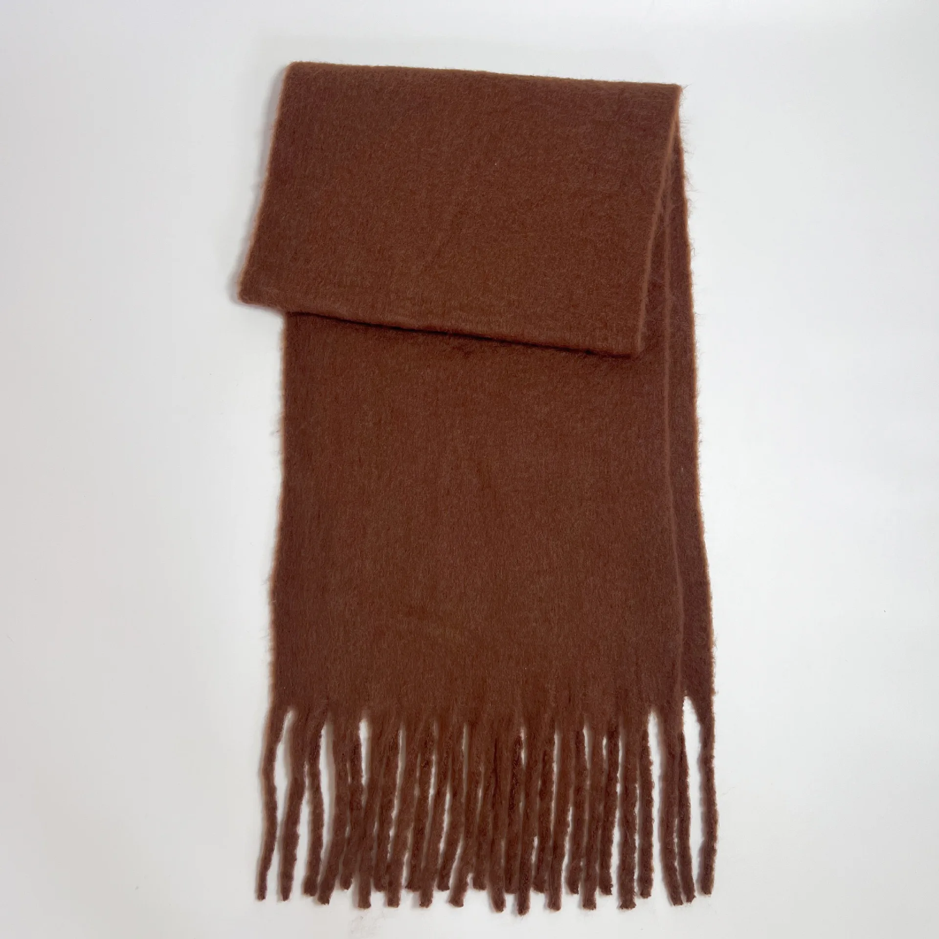 Winter Scarf Women Luxury Autumn Winter Cashmere Scarf Thickened Warm Shawl Classic Tassels Fluffy Scarf Solid Color Soft Shawl