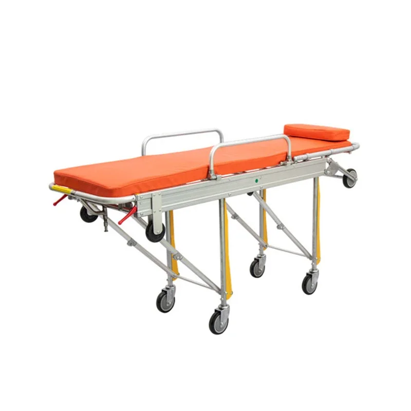

Aluminum Alloy Collapsible Wheeled Hospital Emergency Ambulance Stretcher Cart Trolley Patient Transfer Bed