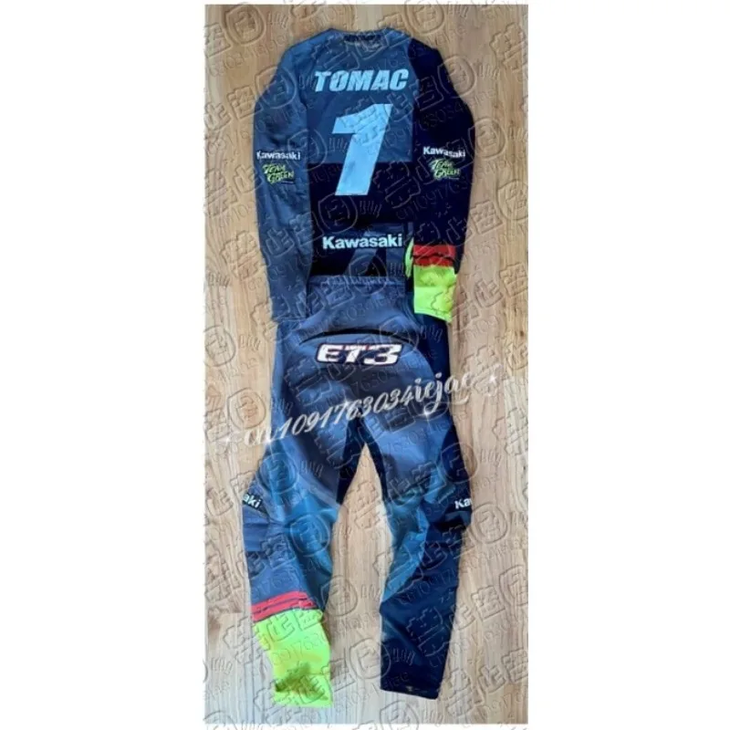 

2026 Motocross Kawasaki Jersey and Pants for Kids Set The Motocross Endurance Gear Combination Off-road Long-sleeve shirt suit
