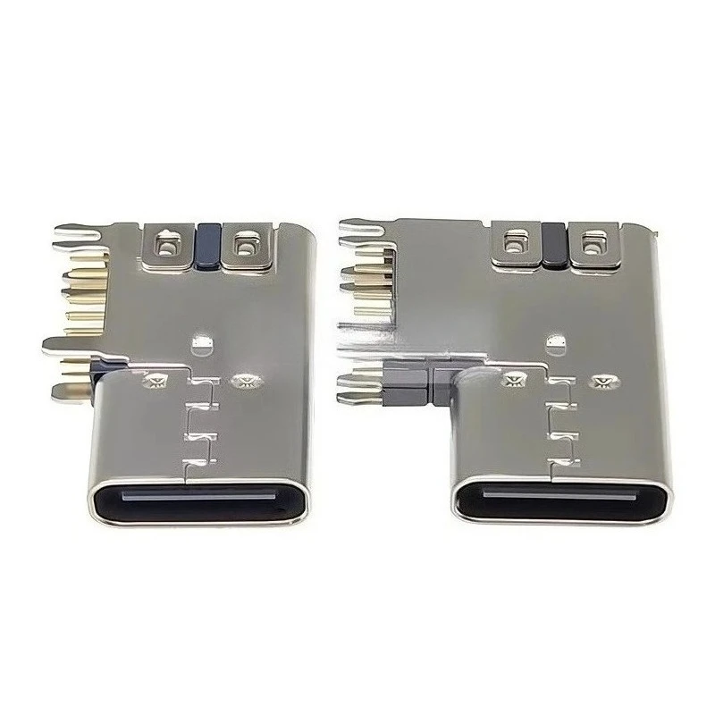 

5Pcs Type-C 14P Female Side Insert Pad 90° High Side Vertical USB3.1 Connector Fast Charging Interface Socket for Electronics