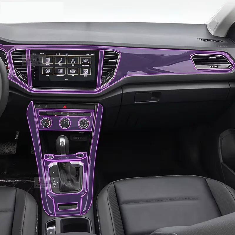 2019-2023 For Volkswagen T-Roc Car Interior Film Dashboard Piano Board Shift Center Console Anti-scratch Transparent TPU Film