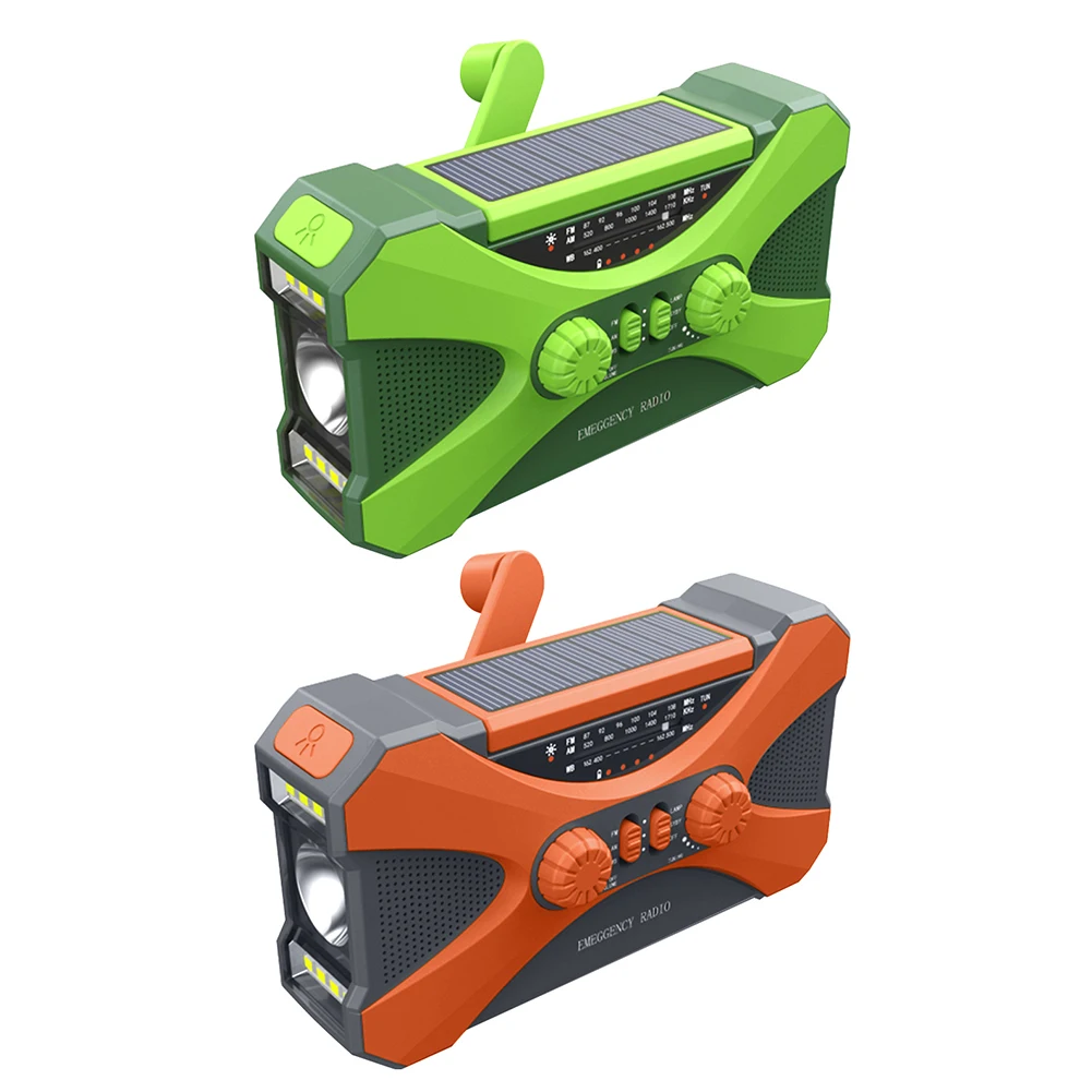 Radio Solar con manivela de 10000MAh, Radio meteorológica portátil AM FM SW NOAA con linterna LED, cargador de teléfono, Radio de emergencia para exteriores