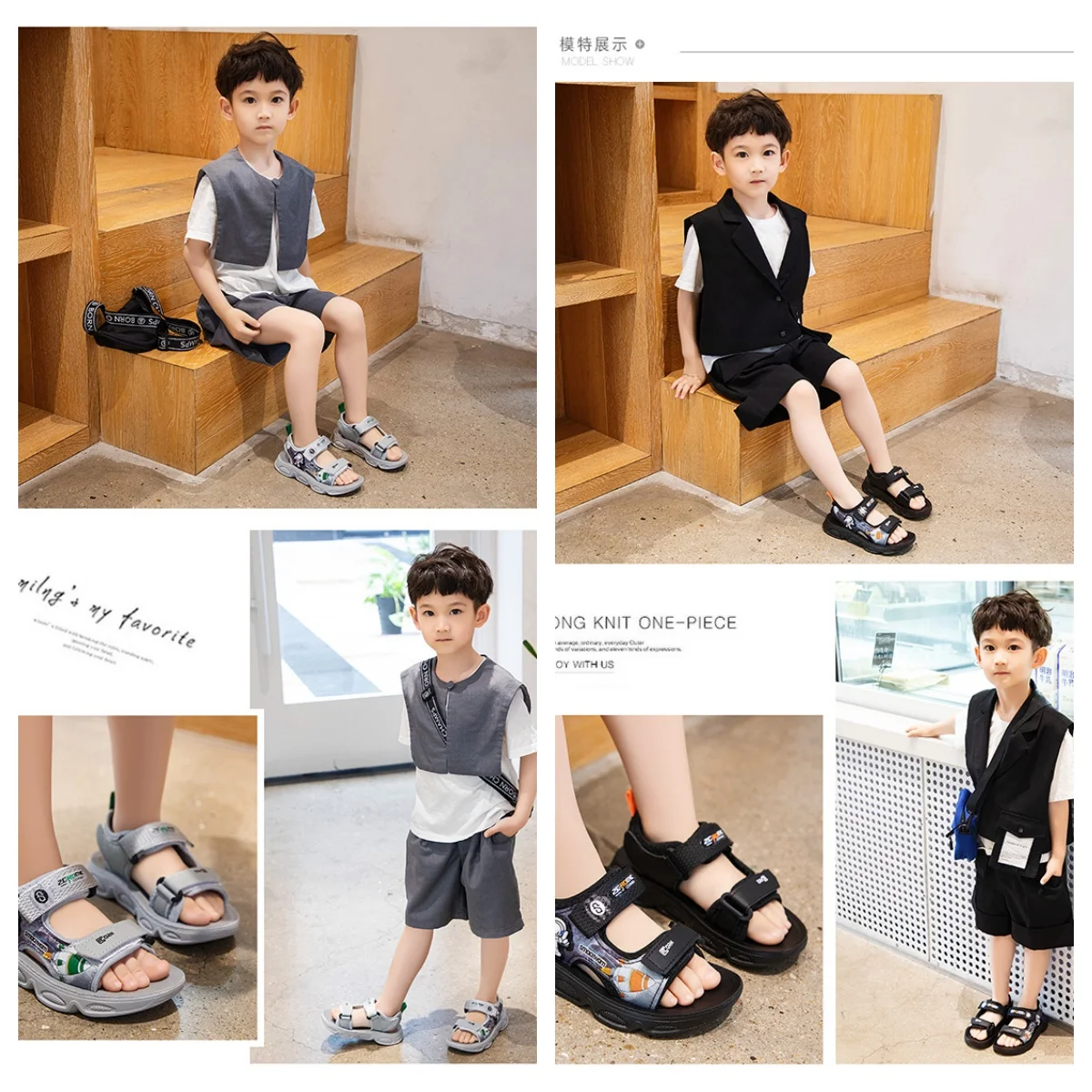 2024 New Summer Boys Breathable Sport sandals Kids Beach Shoes Students Casual Soft Sole Shoes Children Fashion Non-slip sandals