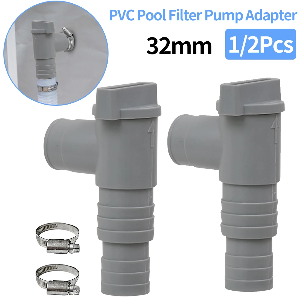 PVC Pool Filter Pump Adapter Intex PoolSun Swimming Pool Drain Valve Globe Valve Suitable For 32mm Hose Fittings