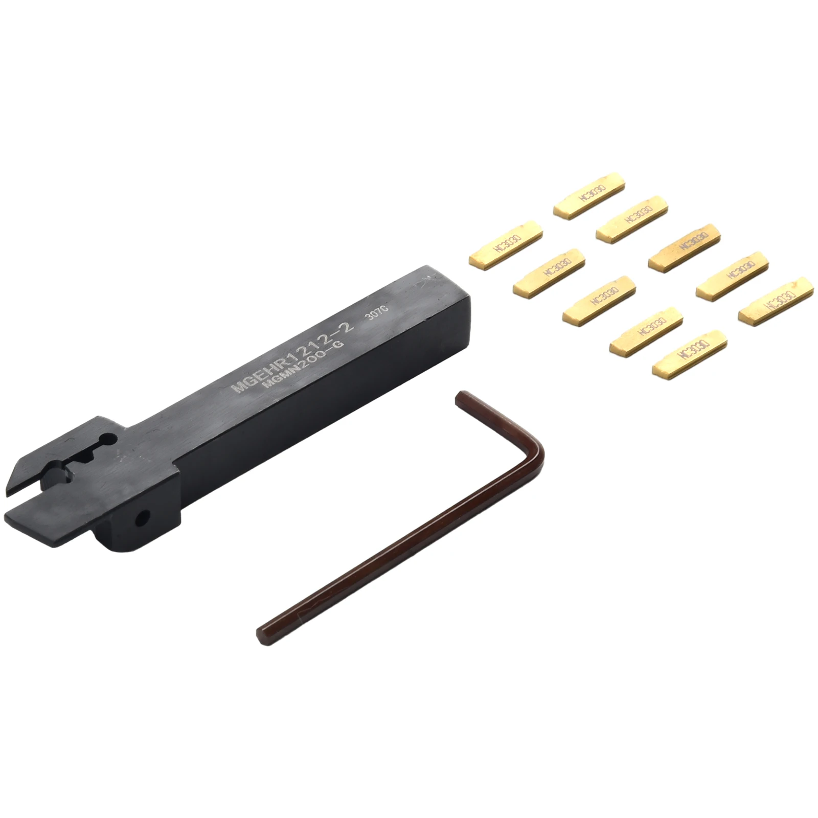 

Carbide Lathe Cutter Holder Shank Wrench 10Pcs Blade Grooving Inserts Kit L shape MGEHR1212-2 MGMN200 Hot Sale