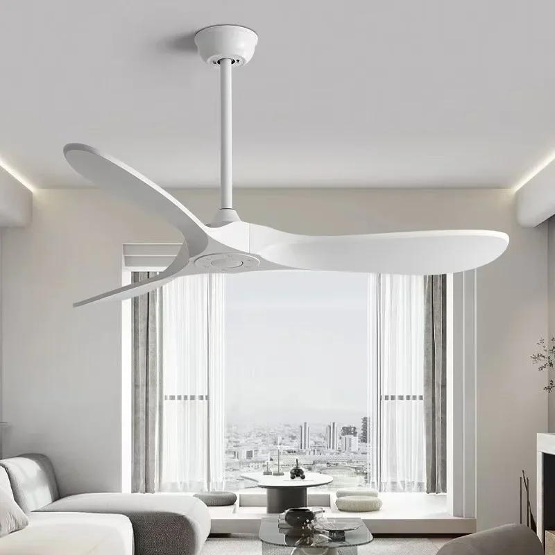 High wind power ceiling fan lamp, American retro fan lamp, dining room and living room variable frequency solid wood ceiling fan