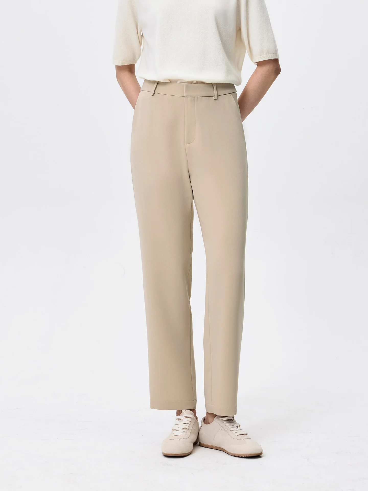 

Женские брюки прямого кроя для офиса и повседневной носки, весна-осень, универсальные длинные брюки из смеси ацетата и полиэстера