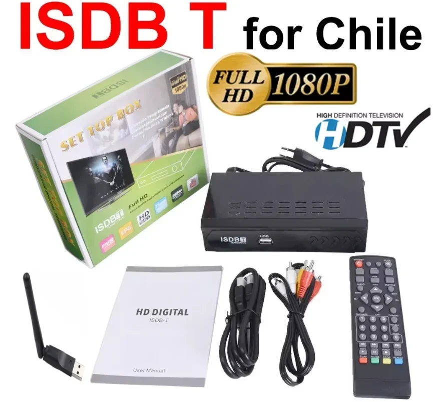 Hot Chile ISDB-T TV Set Top Box for Chile Brazil Digital TV Decoder 1080P HD Terrestrial With HDMI and RCA Supports Smart TV Box