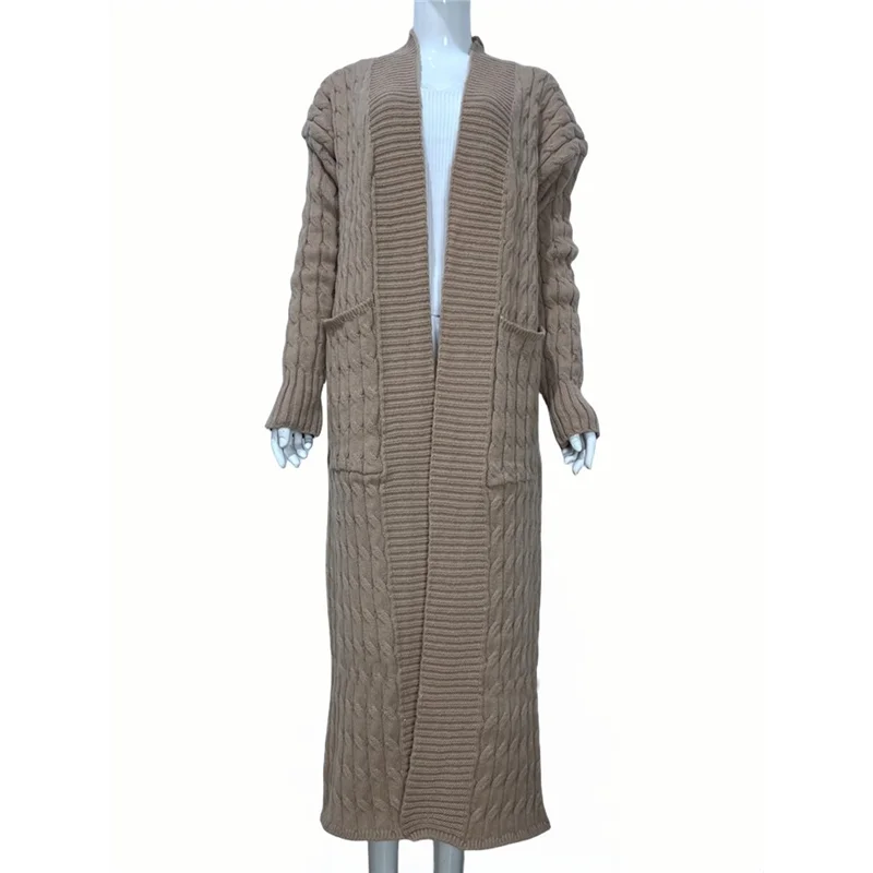 

New 2024 Women's Casual Long Sve Sweater plus Size Autumn Winter Thiened Knitted Open Cardigan Faion Ladies' Tops