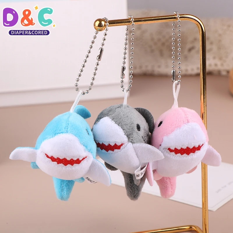 Niedlichen Hai Plüsch Puppe Spielzeug Schlüssel bund Anhänger Cartoon Ozean Tier kleinen Hai weichen ausgestopften Schlüssel ring Rucksack Charms Tasche Dekor Geschenk