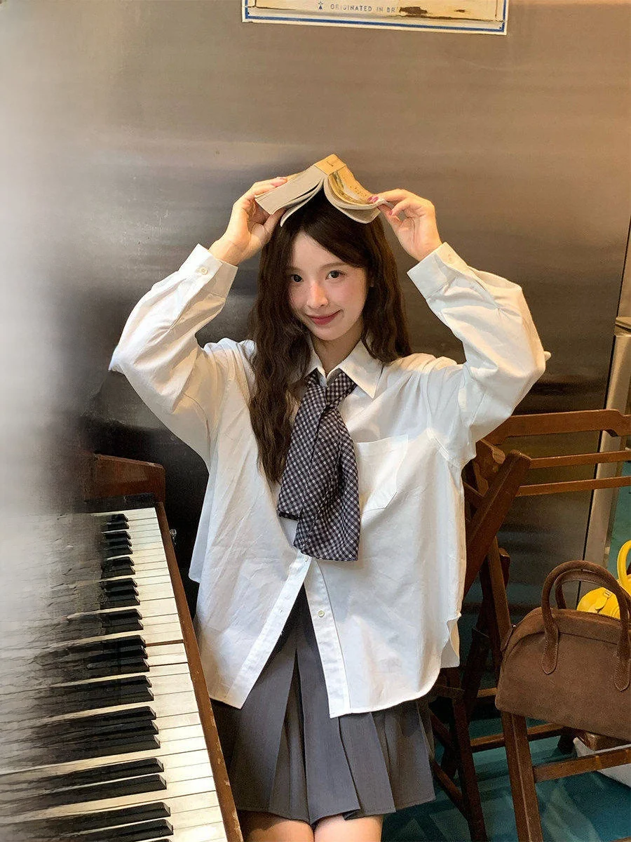 

COK Casual Loose irt Pure Color Autumn Faionable ket Design Breathable Long Sve Women's Outerwear