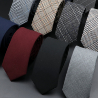 Mens Classic Cotton Ties High Quality Handmade Skinny 6CM Neck Tie Plaid Solid Color Striped Narrow Business Shirt Accessories