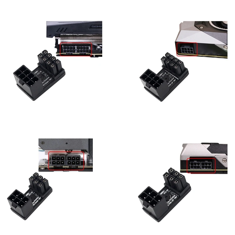 

ATX 8pin 6Pin Male 180 Degree Angled to 8 Pin 6 Pin Female Power Adapter Connector Converter for Graphics Card