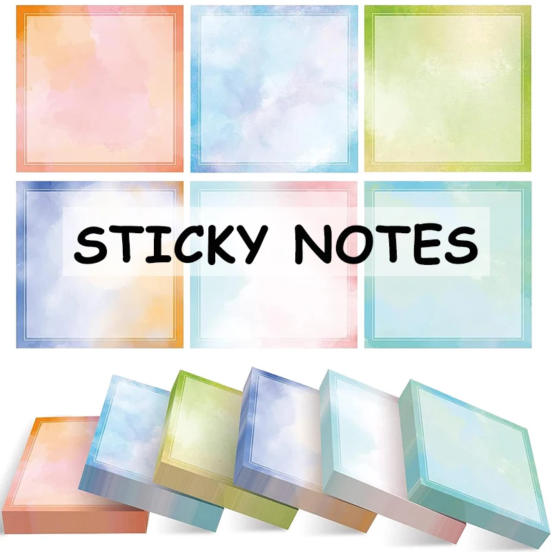 600sheets Memo Pad Sticky Notes Morandi Colorful Sticky Stationery Notepad Posted It Office Supplies Bookmark Stickers Paper Set