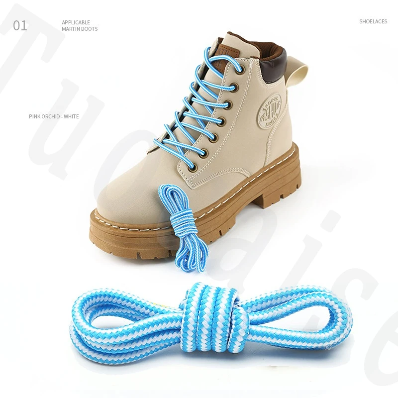 1 Pair 4 MM Shoes Round Shoe Laces Striped Double Color Fashion Shoelaces Outdoor Hiking And Leisure Sports Shoelace 18 Colors