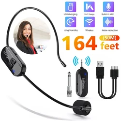 2.4G 무선 마이크 듀얼 무선 마이크 2 무선 마이크 및 1 수신기 증폭기 음성 스피커 교육 투어 가이드