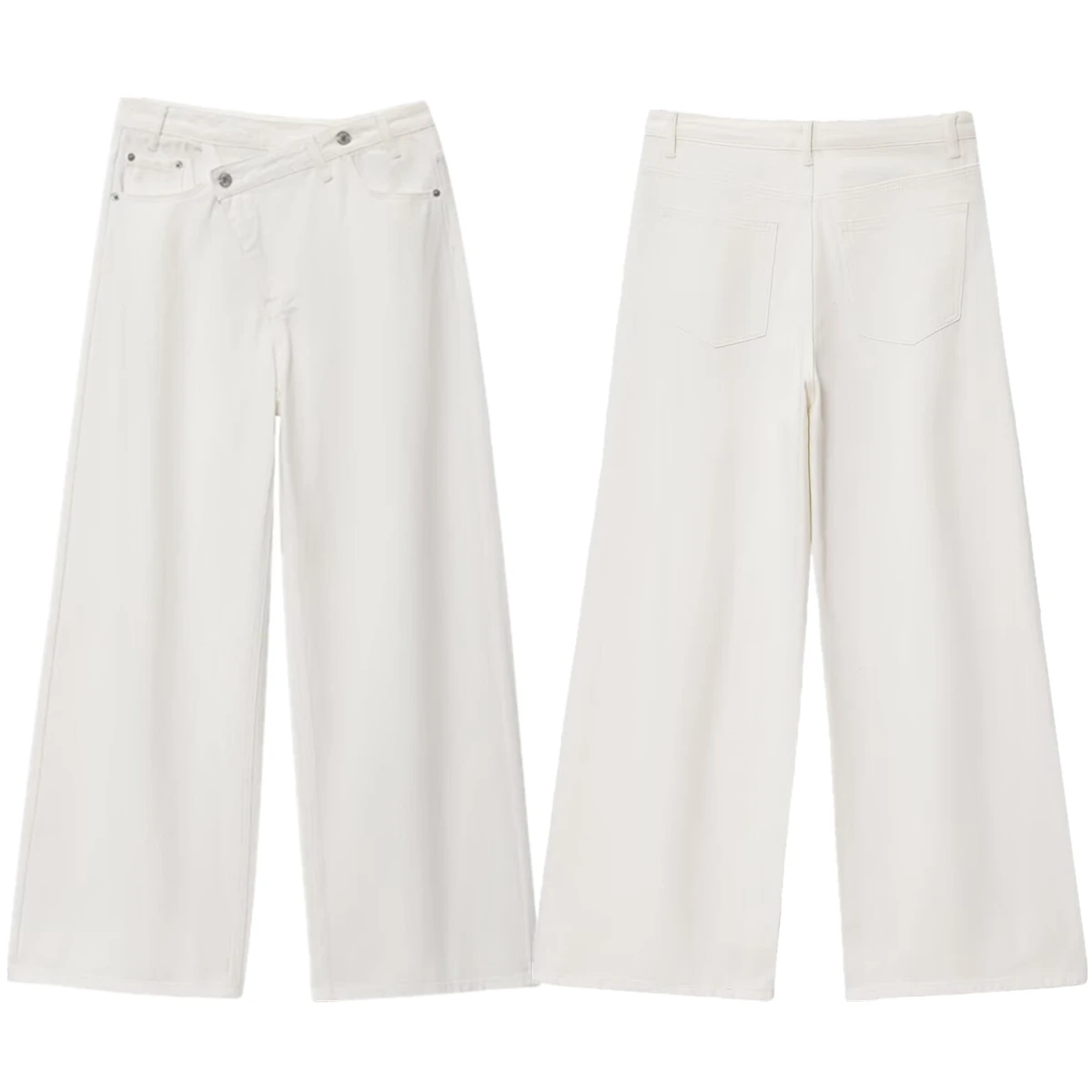 

Jenny&Dave Nordic Minimalist Retro Boyfriend Style Loose Jeans Women's Asymmetric High Waist Jeans Denim Pant For Women