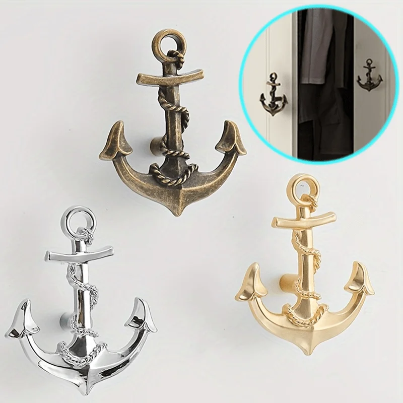 10pcs pieces vintage‑style anchor metal pulls. Made of durable zinc alloy. Fit for cabinets, drawers, wardrobes and more. Simple