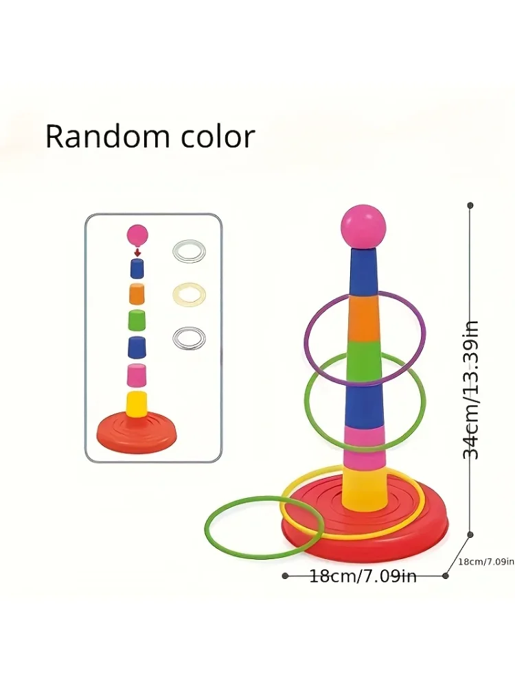 Fun Global Game Outdoor Parent-Child Interactive Ring Toss Props - Colorful CircleSuitable for Kindergarten CompetitionsGift