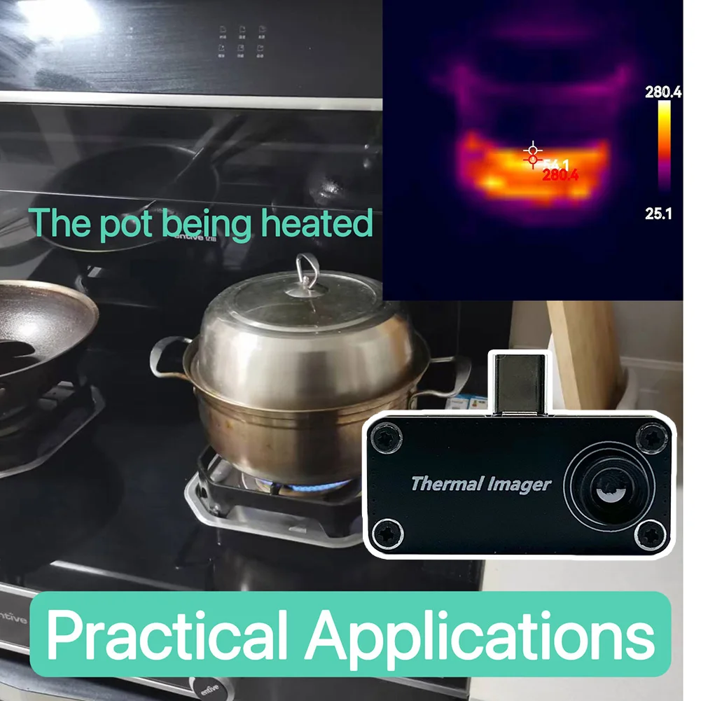 جهاز تصوير حراري صغير احترافي مستشعر درجة حرارة الهاتف الخارجي بدقة 32 × 32 أوضاع ألوان متعددة للهاتف المحمول الذي يعمل بنظام Android #2