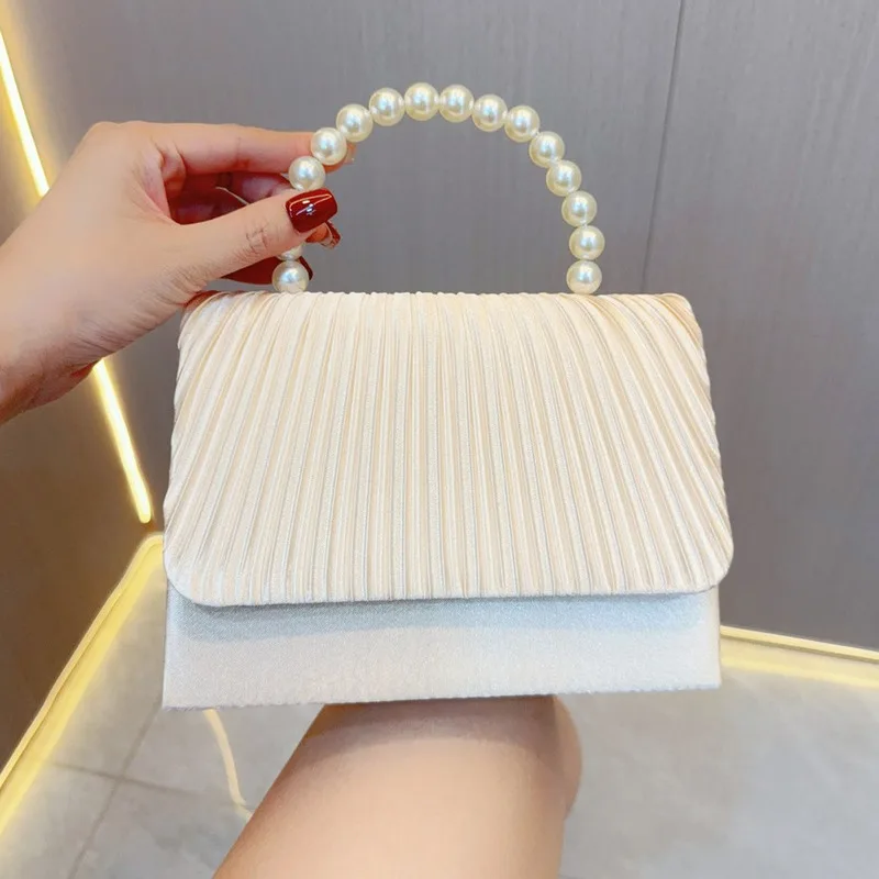 

New Fashionable Handbag Pleated Wedding Bag Wedding Birthday Party Evening Dress Bag Dispatch Team Dinner Bag