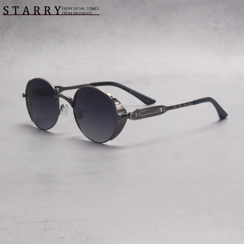 Trendy Personality Steam Punk Metal Sunglasses Men Industrial Style Sunglasses Women Windproof Sand Polarized  Riding Glasses