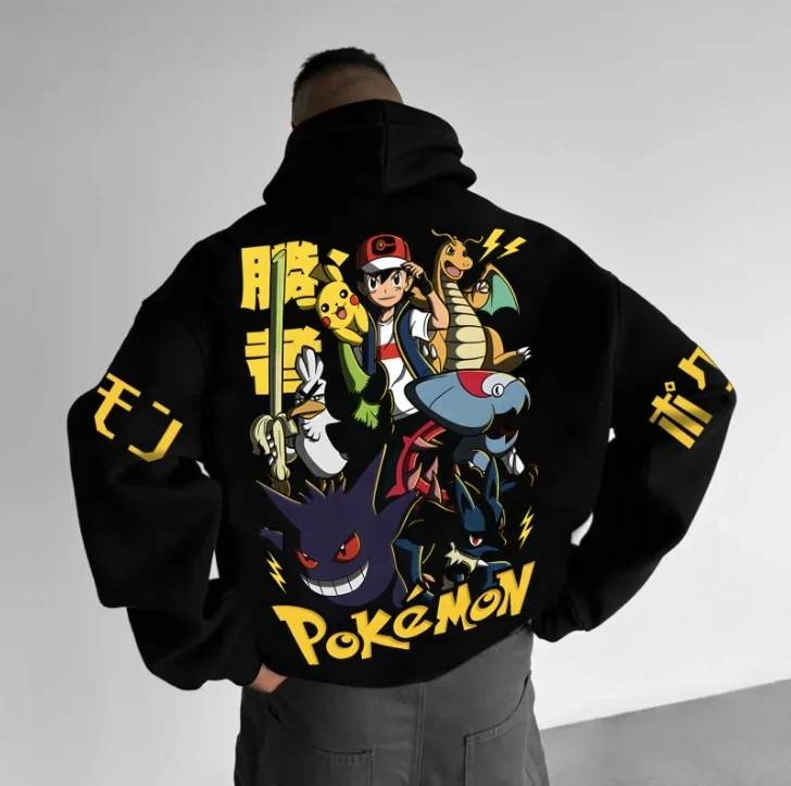 

Pokemon hoodie street casual wear 2025 autumn and winter unisex cotton animated characters