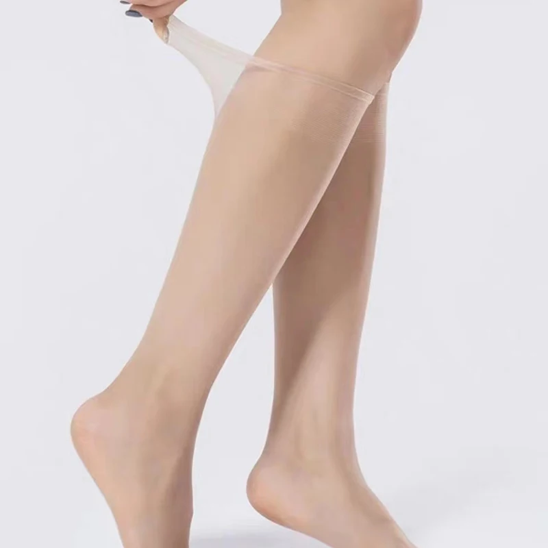 50Pairs Summer Ultra-thin Invisible Stockings Flesh Colored Seamless Half Cut Calf Women Mid Length Anti Hook Silk Stockings