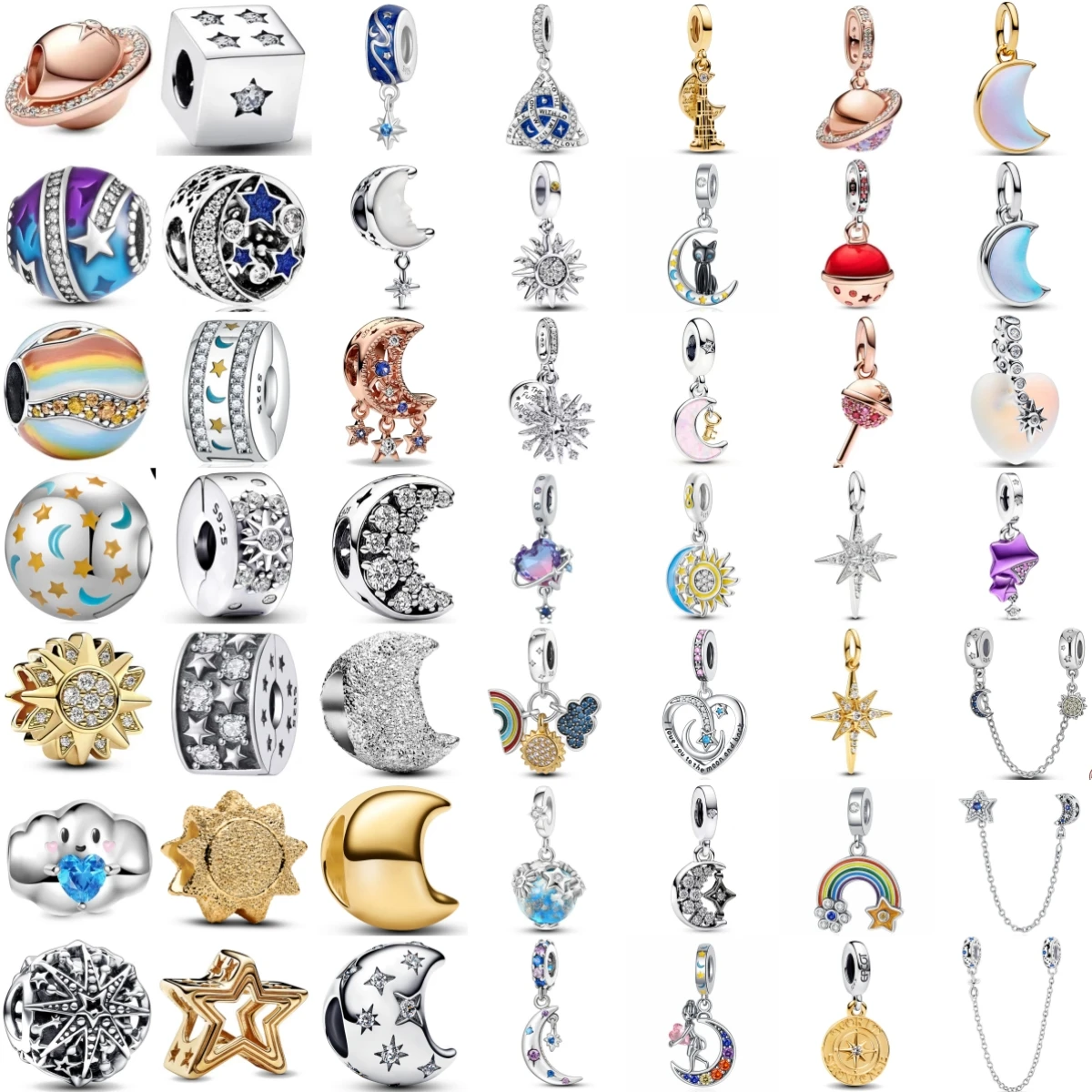 

Модные подвески-шармы из серебра 925 пробы: колокольчики, солнце, облака, радуга, луна. Подходят для оригинальных браслетов, украшения, аксессуары.