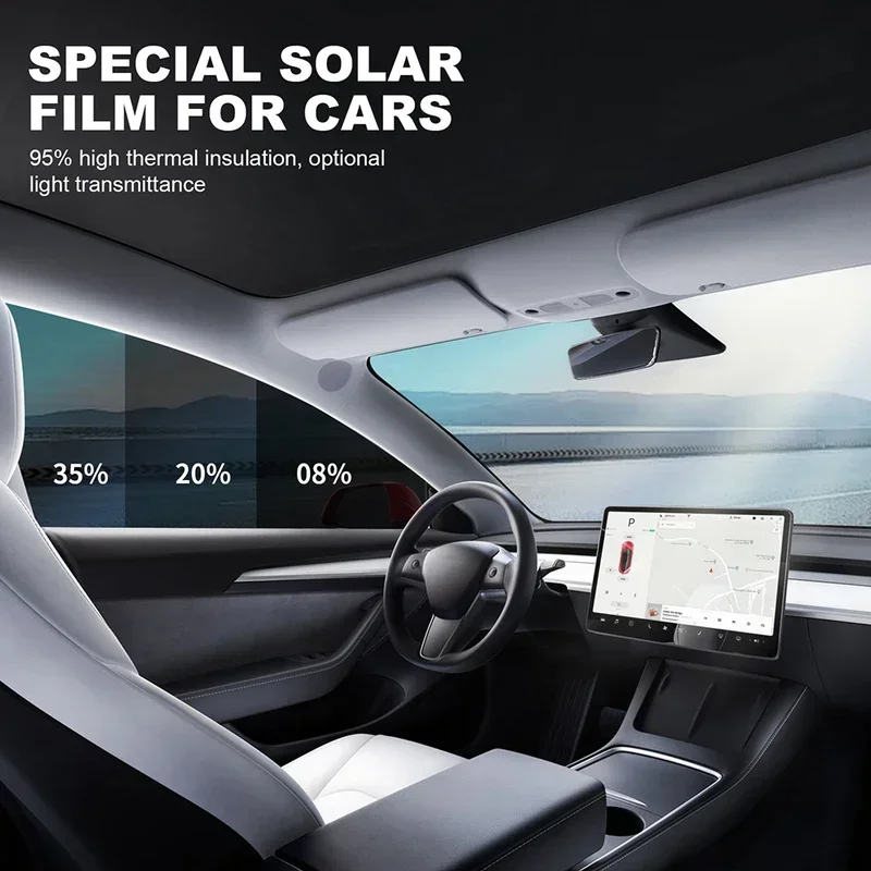 

Car Front Rear Side Window VLT Solar Film UV Protection Summer Tint Kit for Tesla Model Y 2020 2021 2022 2023 2024 Accessories