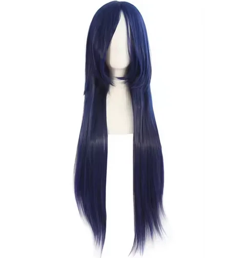 32" 80cm Long Straight Anime Costume Cosplay Wig Party Wig Black for Women Heat Resistant Synthetic Hair Costume Party