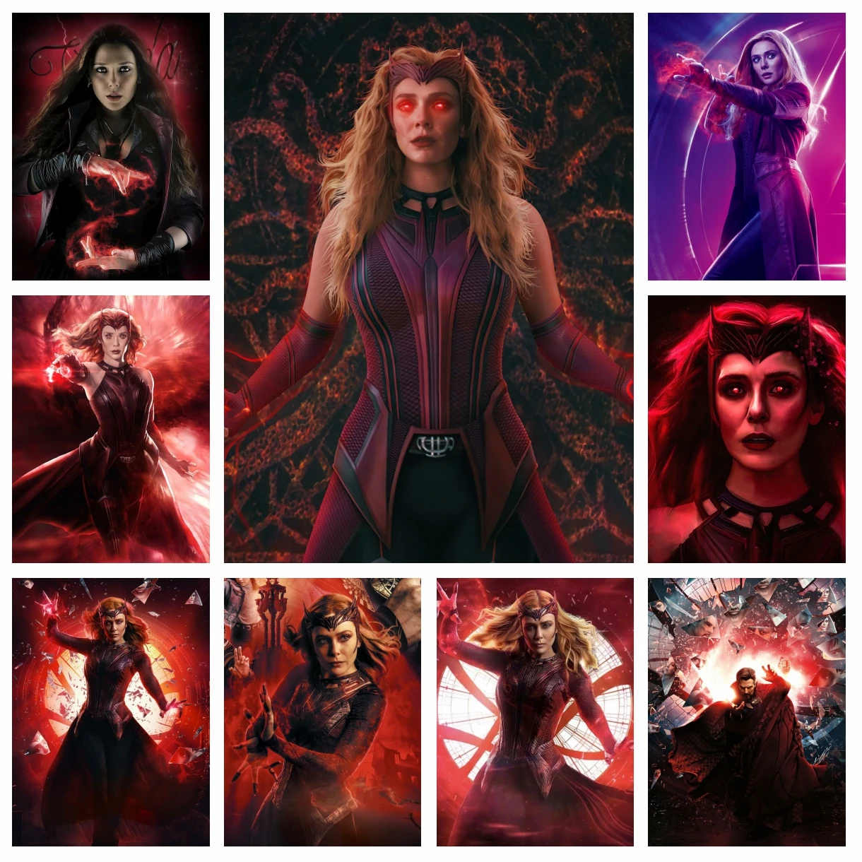 

Полный дрель Алая Ведьма Алмазная картина со стразами Ванда-Максимоф Фильм Наборы для вышивки крестом Картина для вышивки Мозаика Домашний декор