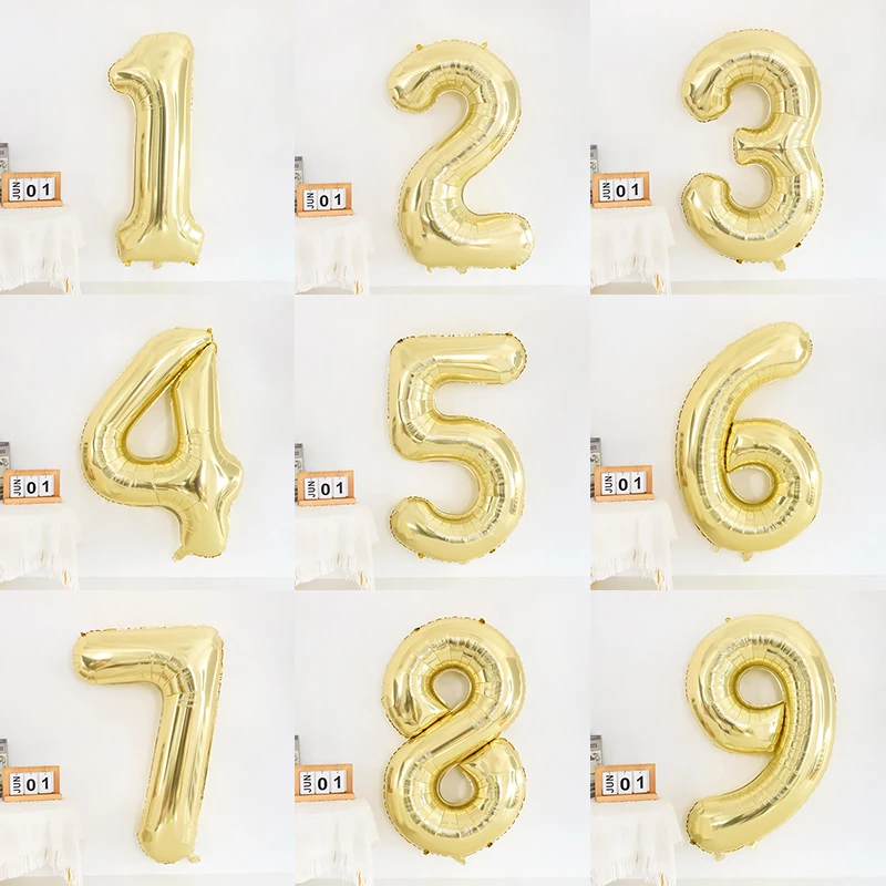 

1pcs Gold Balloon 40inch Aluminum Foil Number Balloon Birthday Party Supplies Baby Shower Anniversary DIY Decorative Accessories