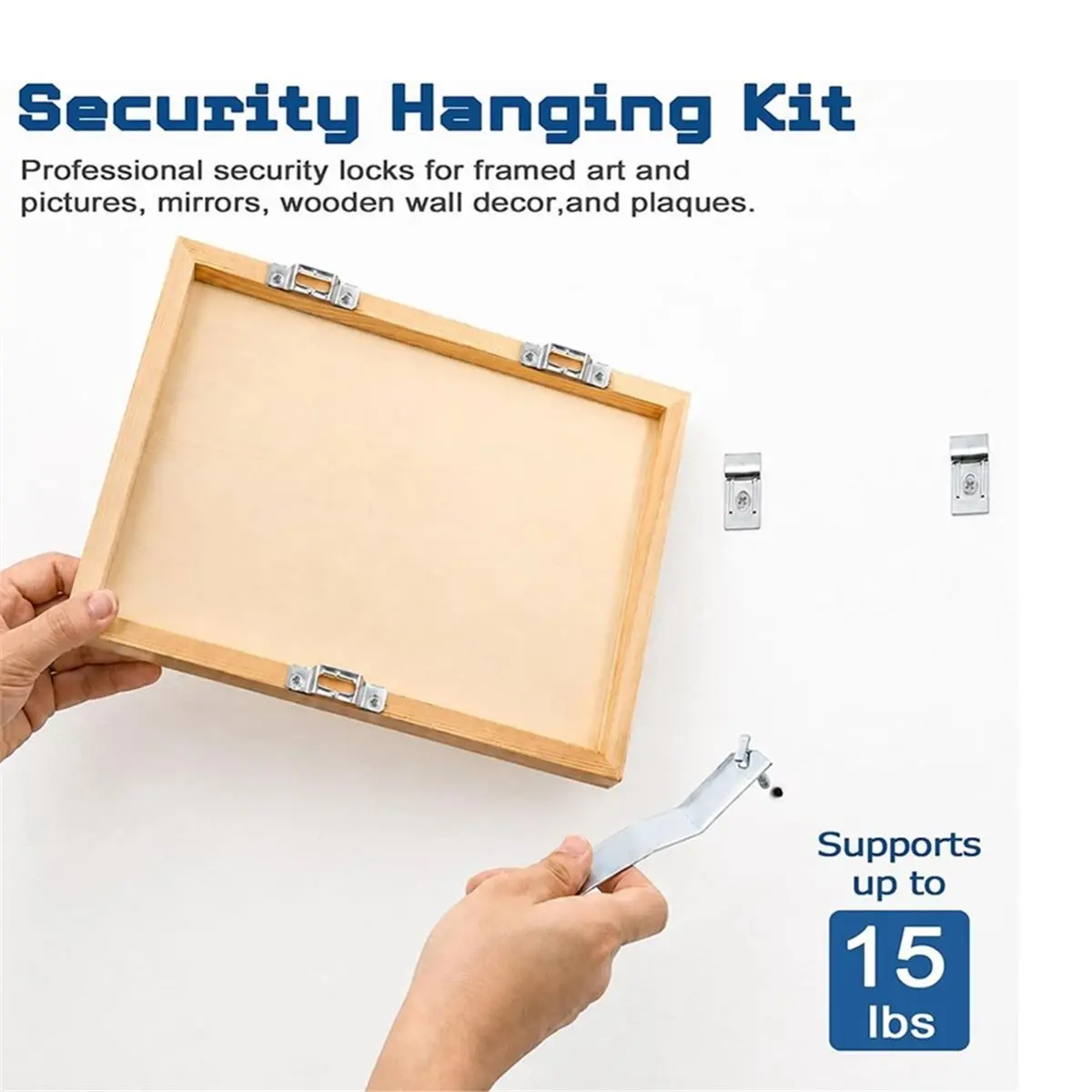 Frame Lock Security Hanging Kits 15 Set, Picture Hanging Hardware for Artwork, Museum, Gallery, Hotel