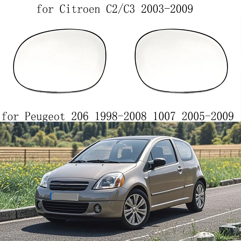 

Car rearview mirror glass - suitable for Peugeot 206/1007 rearview mirror, reflective mirror, heated mirror surface